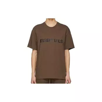 Футболка Fear of God Essentials осень/зима 2020, топы унисекс с длинными рукавами, коричневые FOG-FW20-167 L