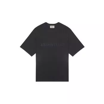 Футболка Fear of God Essentials с короткими рукавами и заниженными плечами FW20 Топы унисекс Черный FOG-FW20-344 L