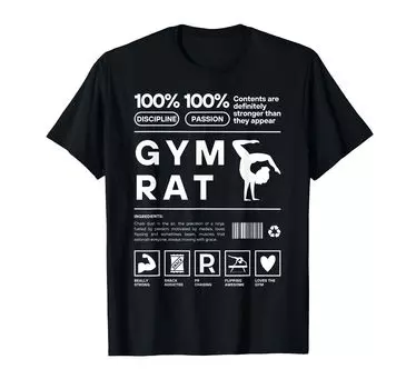 Футболка Funny Gymnastics Definition Gym Rhythmic Gym Rat чёрный