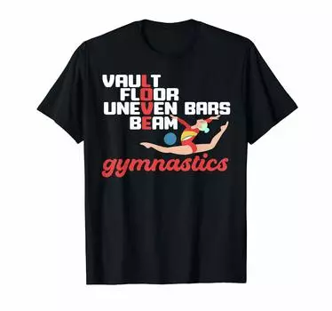 Футболка гимнастки Funny Beam Gymnastics Love Gift чёрный