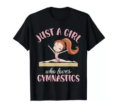 Футболка Girl Who Loves Gymnastics Birthday Beam Redhead Gymnastics чёрный