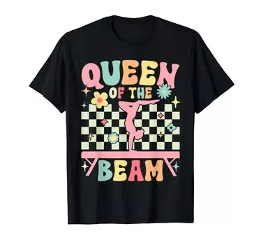 Футболка Groovy Gymnast Gymnastics Acrobatics Queen of the Beam чёрный
