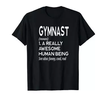 Футболка Gymnast Definition Funny Vault Concave Bar Balance Bream чёрный