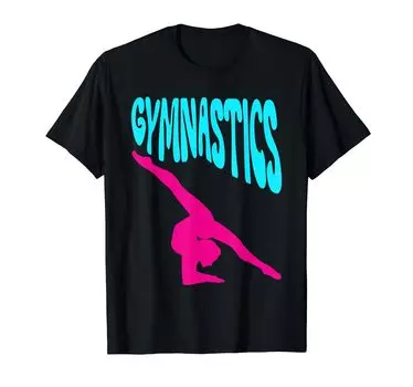 Футболка Gymnastics Fun Print Bar Beam Plug Vault чёрный