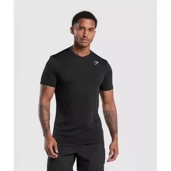 Футболка Gymshark ArriVal с V-образным вырезом, черная A7a3r Bb2j 3XL