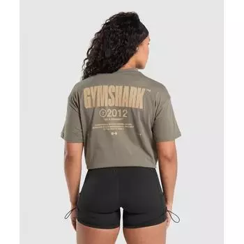 Футболка GYMSHARK Be a Visionary Oversized Камуфляжно-коричневый B7A5X NBY9