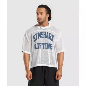 Футболка Gymshark Mesh Oversize белая A5a5j Wb57 L
