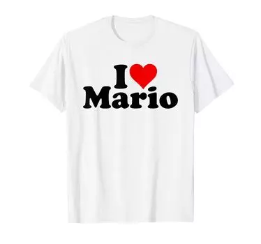 Футболка I Love Heart Mario белый