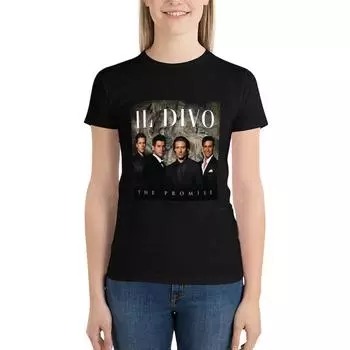Футболка Il Divo The Promise, симпатичная одежда, футболка с принтом животных для девочек, футболки для женщин, свободный крой M чёрный