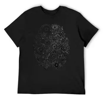 Футболка Left Brain Right Brain Аниме-штуки Простые мужские белые футболки S белый