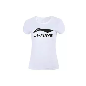 Футболка Li Ning Big Logo Classic Quick-Dry с коротким рукавом, женские топы, белая AHSR790-1 L