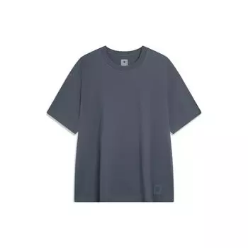 Футболка Li Ning China Color Series с круглым вырезом, свободная, с коротким рукавом и заниженной линией плеч, мужская, холодного, песочного и черного цвета AHST587-6 M