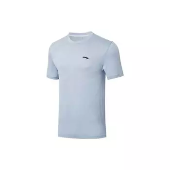 Футболка Li Ning Ping Pong Rookie Series с круглым вырезом и логотипом, быстросохнущая, унисекс, светло-голубая ATST033-4 L