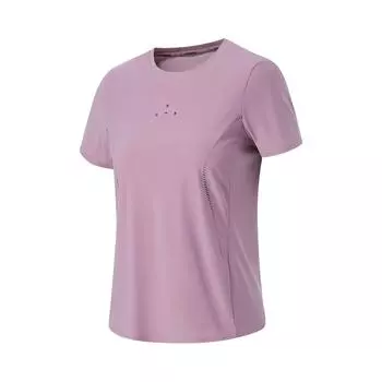 Футболка Li Ning Running Series Anti-Ultraviolet Ice Feel Comfortable Reflective Sports с коротким рукавом для женщин, кристально-фиолетовая ATSU508-2 S