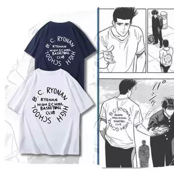 Футболка Manga Slam Dunk Ryonan Akira Sendoh Sakuragi Hanamichi с принтом в одном стиле, футболка с короткими рукавами, летние хлопковые белые футболки