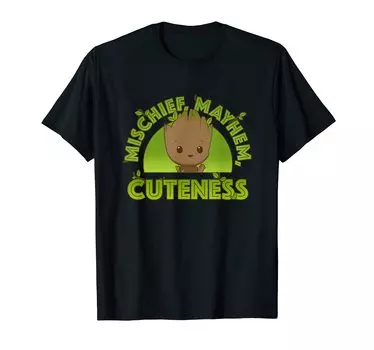 Футболка Marvel Studios I Am Groot Mischievous Mayhem Cute чёрный