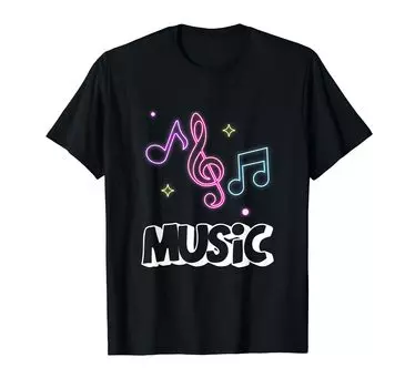 Футболка Music Treble Clef Caver Beam Note Music Lover Musician чёрный