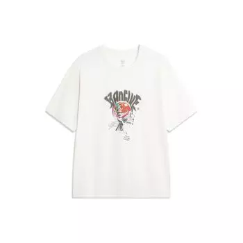 Футболка мужская Li Ning Badfive Tactical Letter Print Casual Loose Round Neck с круглым вырезом, цвет белый AHSU431-2 S