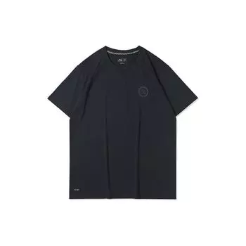 Футболка мужская Li Ning Wade Series дышащая быстросохнущая с круглым вырезом спортивная с коротким рукавом стандартная черная ATSQ231-1 S