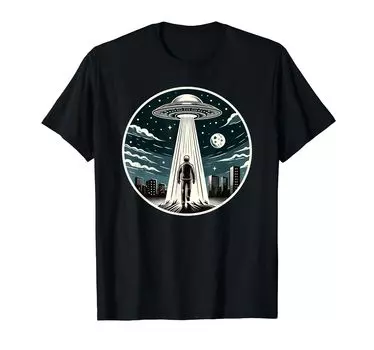 Футболка Mysterious UFO Beam Human Abduction Space Adventure чёрный