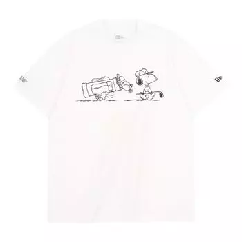 Футболка New Era Golf с коротким рукавом Peanuts Snoopy ONSPOTZ Golf со средним воротником, и Коллаборация, Эксклюзив, Белый, L, S/S