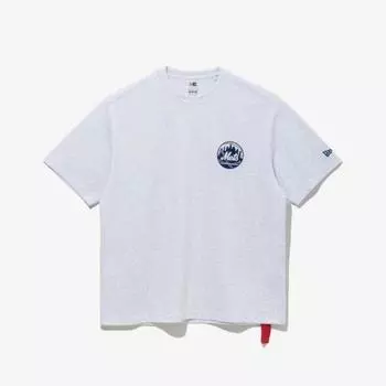 Футболка New Era M New Era с коротким рукавом Cqk 14536489 Mlb New York Mets Line с логотипом Футболка серо-лиловая S