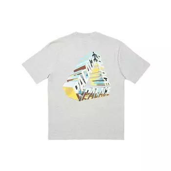 Футболка Palace Tri-Chrome Серые топы унисекс Marl P24TS092