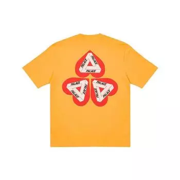 Футболка Palace Tri-Ferg с сердечным узором и короткими рукавами, топы унисекс, желтая P20TS112 S
