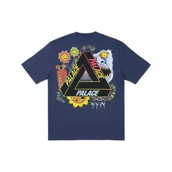 Футболка Palace Tri-Lottie Темно-синие топы унисекс Синяя P25TS298