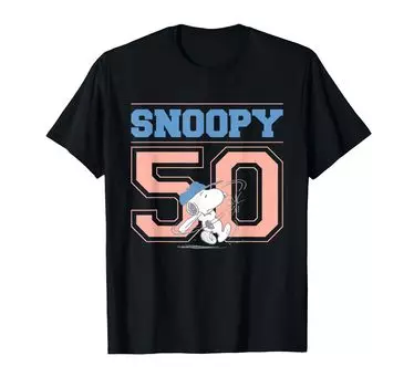 Футболка PEANUTS Snoopy 50 Baseball Swing чёрный