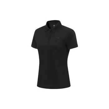 Футболка-поло Li Ning Plain Logo Sports, женские топы, черный цвет APLT034-2 S