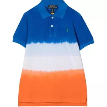 Футболка Polo Ralph Lauren Ss22 с вышитым логотипом в полоску с коротким рукавом, детские топы поло, многоцветные 323861030-001 M