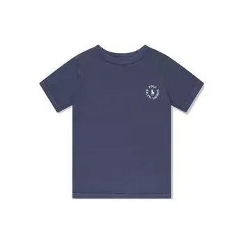Футболка Polo Ralph Lauren Ss24 с принтом букв, круглым вырезом, короткими рукавами, детские топы, темно-синие 323936169-002 M