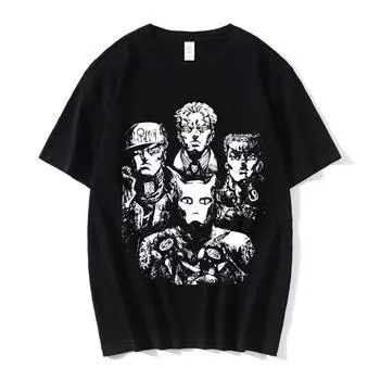 Футболка японского аниме Jojo Bizarre Adventure Jotaro Star с платиновым принтом унисекс, футболки с короткими рукавами, хлопковая футболка, уличная одежда L