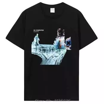 Футболка Radiohead Ok Computer Cd Lp Vinyl Poster в цветах радуги Thom Yorke Kid A Casual Printed Quality New Brand Футболка унисекс 4XL
