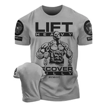 Футболка Recover Fully Workout с 3D-печатью, забавная футболка для спортзала, высококачественная мужская футболка с короткими рукавами Muscle Man Tough Guy S