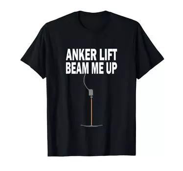 Футболка Retro Ski Anchor Lift Plate Lift Beam Me Up чёрный