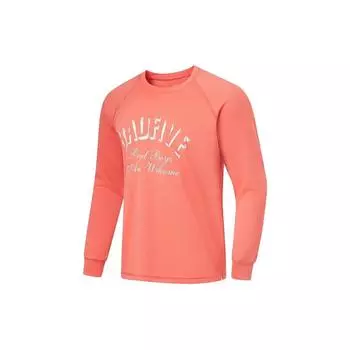 Футболка с длинным рукавом Li Ning Badfive с принтом из букв, быстросохнущая, унисекс, цвет малиновый ATLT107-7