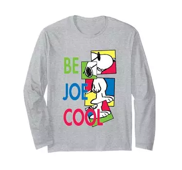 Футболка с длинным рукавом Peanuts Snoopy Bee Joe Cool серый