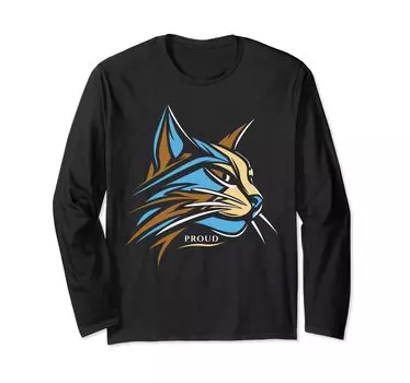 Футболка с длинным рукавом Proud Cat Lady чёрный