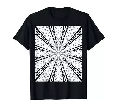 Футболка с геометрическим узором и симметрией Star Effect, черно-белая чёрный