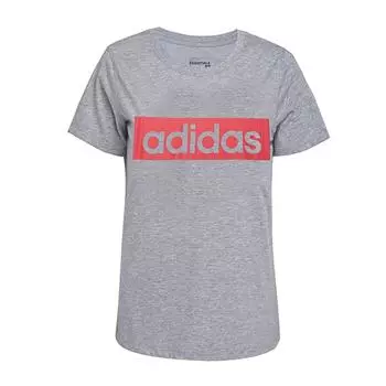 Футболка с коротким рукавом и круглым вырезом с принтом логотипа Adidas, женская футболка серого цвета AO4711 L