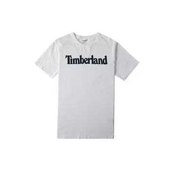 Футболка с коротким рукавом и принтом логотипа Timberland, мужские топы, белые A1NAIH79 L