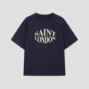 Футболка с коротким рукавом She S Miss CoTTon с надписью SajTSo22010 Na navy/00