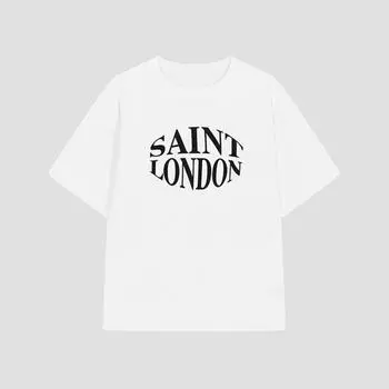 Футболка с коротким рукавом She S Miss CoTTon с надписью SajTSo22010 IV Ivory/00