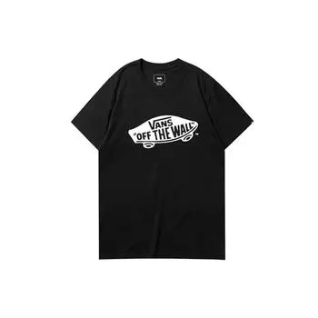 Футболка с коротким рукавом Vans Classic с принтом Топы унисекс Черная VN0A4MM7BLK M