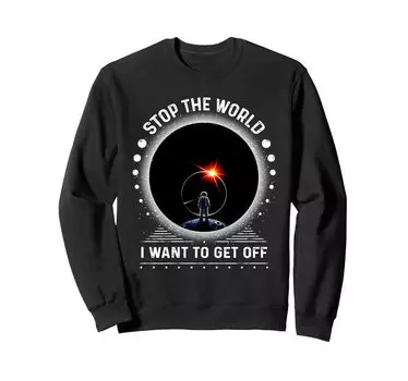 Футболка с надписью «Funky Funny Astronaut Over It Beam Me Up Space» чёрный