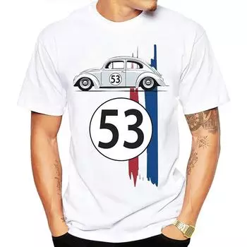 Футболка с номером Beetle 53, мужская, с коротким рукавом, простые футболки Herbie, футболки с изображением раллийного автомобиля, мужская, черная, с принтом 3D L