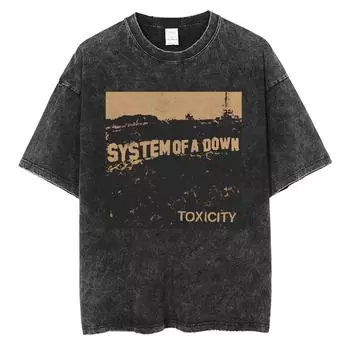 Футболка с обложкой музыкального альбома System of A Down Toxicity, мужская, свободного покроя, рок-футболка, альтернативная футболка 90-х годов, металл-мерч S