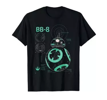 Футболка с принтом BB-8 от Star Wars Astrodroid Blue чёрный